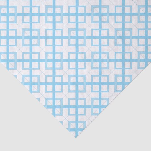 Papier Mousseline Tissue Paper - Blue Lattice Diamonds (Détail)