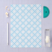 Papier Mousseline Tissue Paper - Blue Lattice Diamonds (Artisanat)