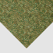 Papier Mousseline Tissue Paper - Green And Gold Pattern (Détail)