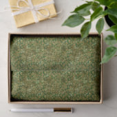 Papier Mousseline Tissue Paper - Green And Gold Pattern (Cadeau)