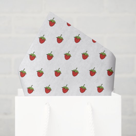 Papier Mousseline Tissue Paper Strawberry  (Sac cadeau)