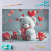 Papier Mousseline Tissue Paper Teddy with a Heart  (Artisanat)
