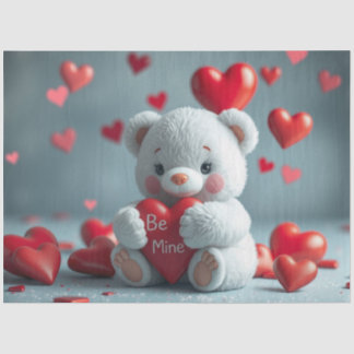 Papier Mousseline Tissue Paper Teddy with a Heart 
