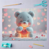 Papier Mousseline Tissue Paper Teddy with a Heart  (Artisanat)