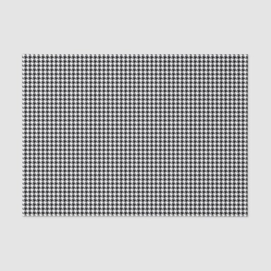 Papier Mousseline Tissue Sheets, Black White Houndstooth Pattern (Recto)