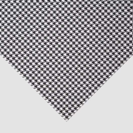 Papier Mousseline Tissue Sheets, Black White Houndstooth Pattern (Détail)