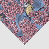 Papier Mousseline Tit birds dans le jardin lilas (Détail)