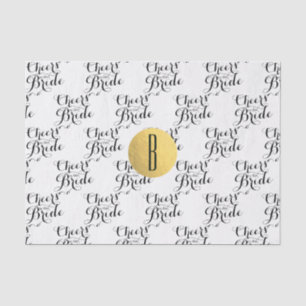 Papier Mousseline Toast à la mariée personnalisé avec monogramme pou
