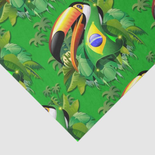 Papier Mousseline Toco Toucan avec drapeau brésilien (Détail)