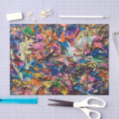 Papier Mousseline Toile aux fleurs acryliques colorées et Abstraites (Artisanat)