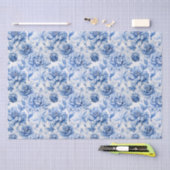 Papier Mousseline Toile bleue de Jouy (Artisanat)