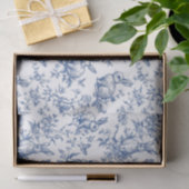 Papier Mousseline Toile Bleue De Jouy Bunny Pâques (Cadeau)