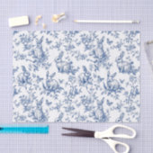 Papier Mousseline Toile Bleue De Jouy Bunny Pâques (Artisanat)