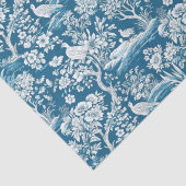 Papier Mousseline Toile bleue de Jouy d'inspiration florale (Détail)