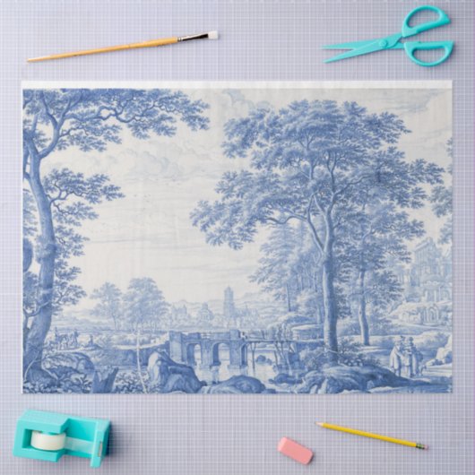 Papier Mousseline Toile Bleue Découpage Française (Artisanat)
