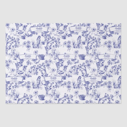 Papier Mousseline Toile bleue et blanche (Recto)