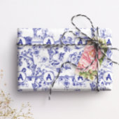 Papier Mousseline Toile bleue et blanche