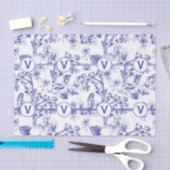 Papier Mousseline Toile bleue et blanche (Artisanat)
