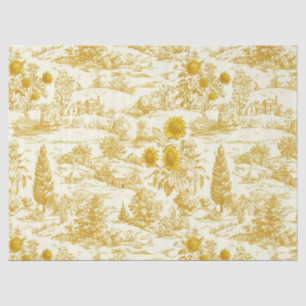 Papier Mousseline Toile de campagne Tournesol Vintage Jaune (2)
