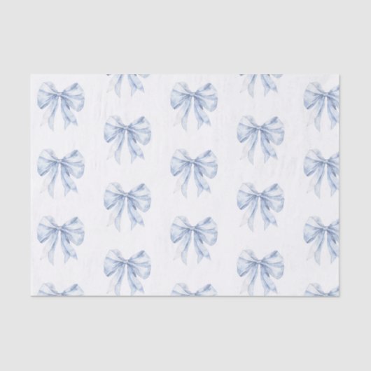 Papier Mousseline Toile de Jouy Blue Elegant Bow (Recto)