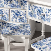 Papier Mousseline Toile De Jouy Blue Floral Découpage