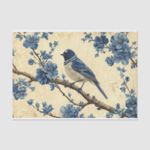 Papier Mousseline Toile de Jouy Bluebird