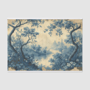 Papier Mousseline Toile de Jouy eaux tranquilles paysage
