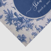 Papier Mousseline Toile de Jouy Fête des mariées bleue et blanche (Détail)
