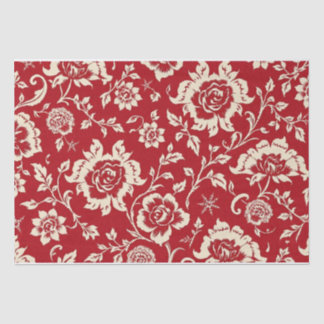Papier Mousseline Toile de Jouy rouge vintage rétro