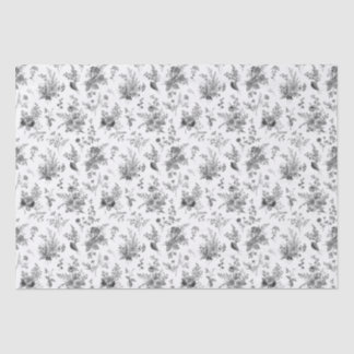 Papier Mousseline Toile De Jouy Vintage Florale Chinoiserie Noire