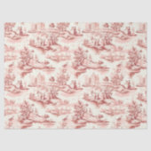 Papier Mousseline Toile du Jouy Red Faux French  (Recto)