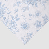 Papier Mousseline Toile Florale Bleue (Détail)