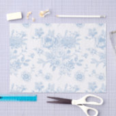 Papier Mousseline Toile Florale Bleue (Artisanat)