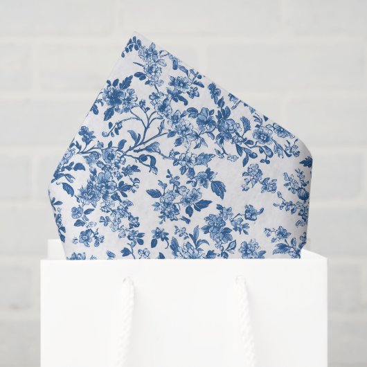 Papier Mousseline Toile Florale En vichy (Sac cadeau)