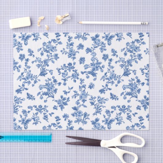Papier Mousseline Toile Florale En vichy (Artisanat)