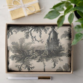 Papier Mousseline Toile française - Design noir sur papier de tissus (Cadeau)