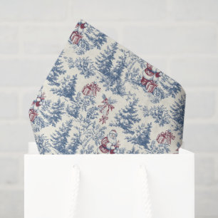 Papier Mousseline Toile Père Noël Red & Blue Christmas