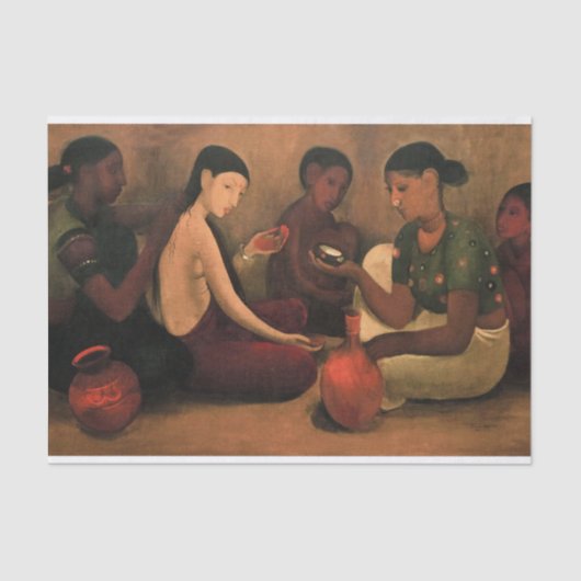 Papier Mousseline Toilette de mariée par Amrita Sher-Gil (Recto)