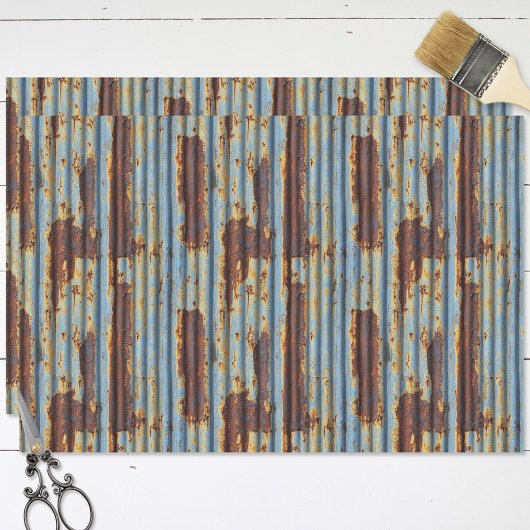 Papier Mousseline Toit en métal ondulé Découpage Motif transparent