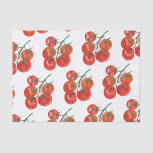 Papier Mousseline Tomates Aquarelle Blanc Cadeau