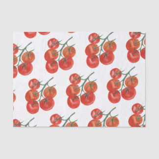 Papier Mousseline Tomates Aquarelle Blanc Cadeau