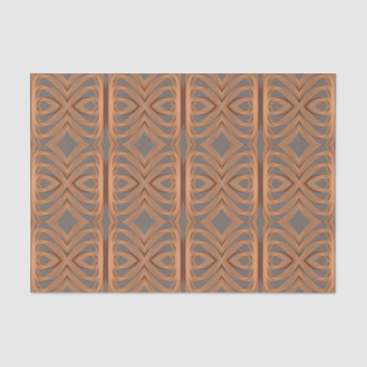 Papier Mousseline Tone Terre Tribal Ruban Art Motif Abstrait (Recto)