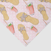 Papier Mousseline Tongs de flip rose bling tropical (Détail)