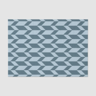 Papier Mousseline Tons Bleus Gras Deux Tons Flèche Chevron