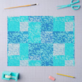 Papier Mousseline Tons Bleus Plaids Design (Artisanat)