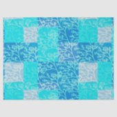 Papier Mousseline Tons Bleus Plaids Design (Recto)