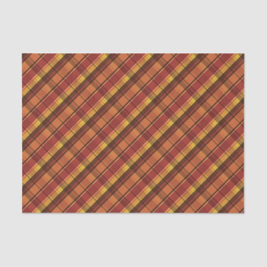 Papier Mousseline Tons d'automne chauds Plaid Motif (Recto)