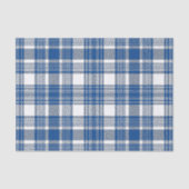 PAPIER MOUSSELINE TONS DE MOTIF BLEU PLAID (Recto)