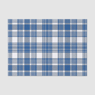 PAPIER MOUSSELINE TONS DE MOTIF BLEU PLAID