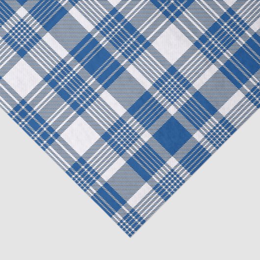 PAPIER MOUSSELINE TONS DE MOTIF BLEU PLAID (Détail)
